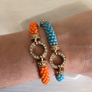 Blue and orange bracelet bundle
